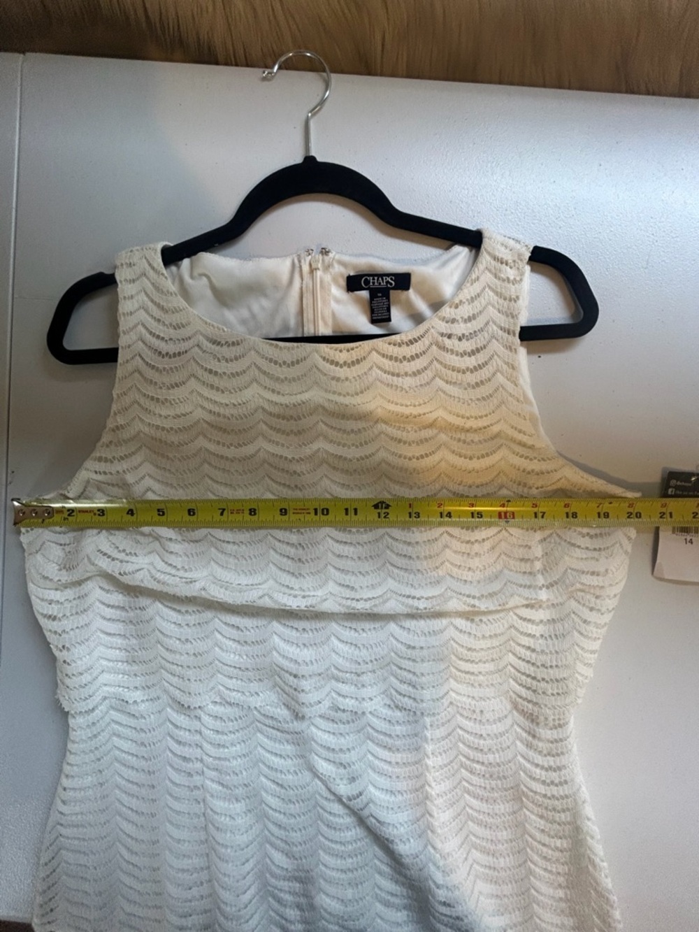 Chaps White Lace Sheath Dress Sleeveless Knee Length Women Size 14 New NWT - Picture 10 of 12